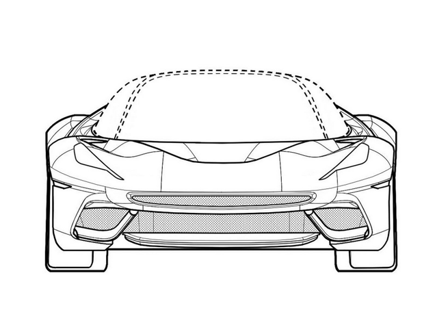 Illustration for article titled Patent Filing Shows Off Weird Mutant Ferrari LaFerrari
